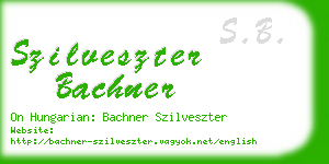 szilveszter bachner business card